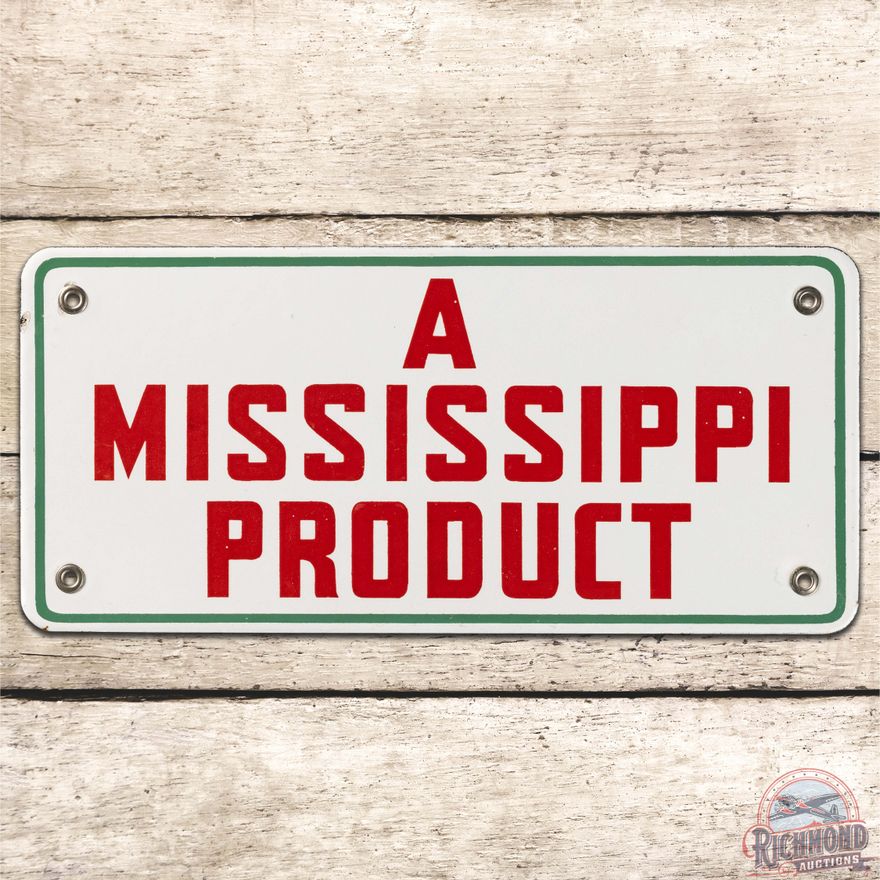 Southland Gasoline A Mississippi Product SS Porcelain Pump Plate Sign