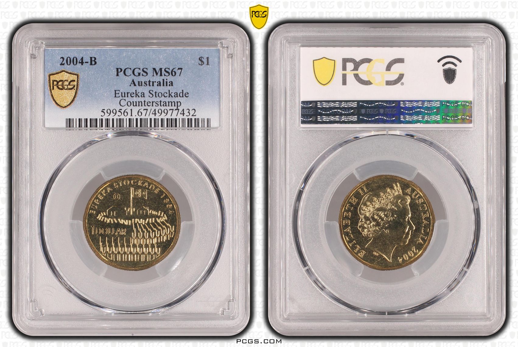 212 · Eureka Stockade , One Dollar, 2004-B, PCGS MS67