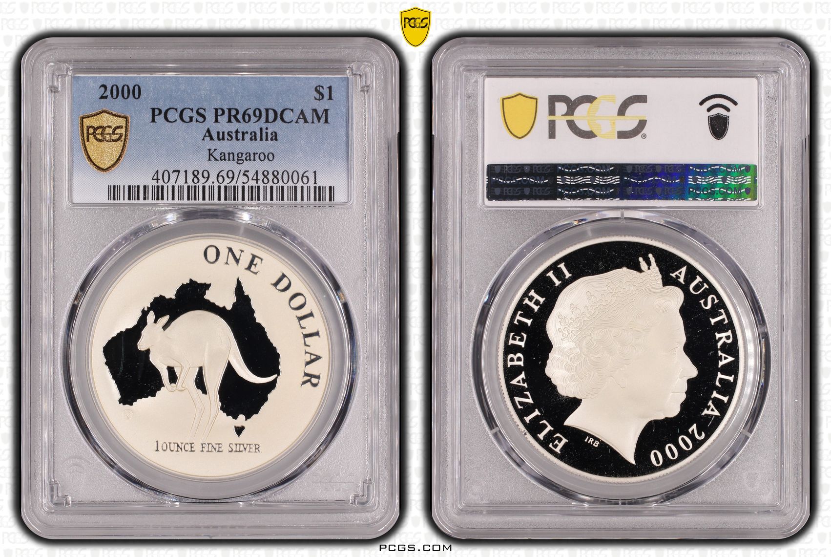 Kangaroo Silver, One Dollar, 2000, PCGS PR69DCAM