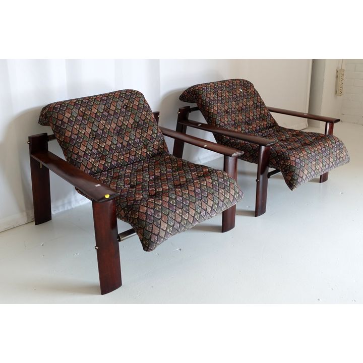PAIR OF SLINGBACK ARMCHAIRS