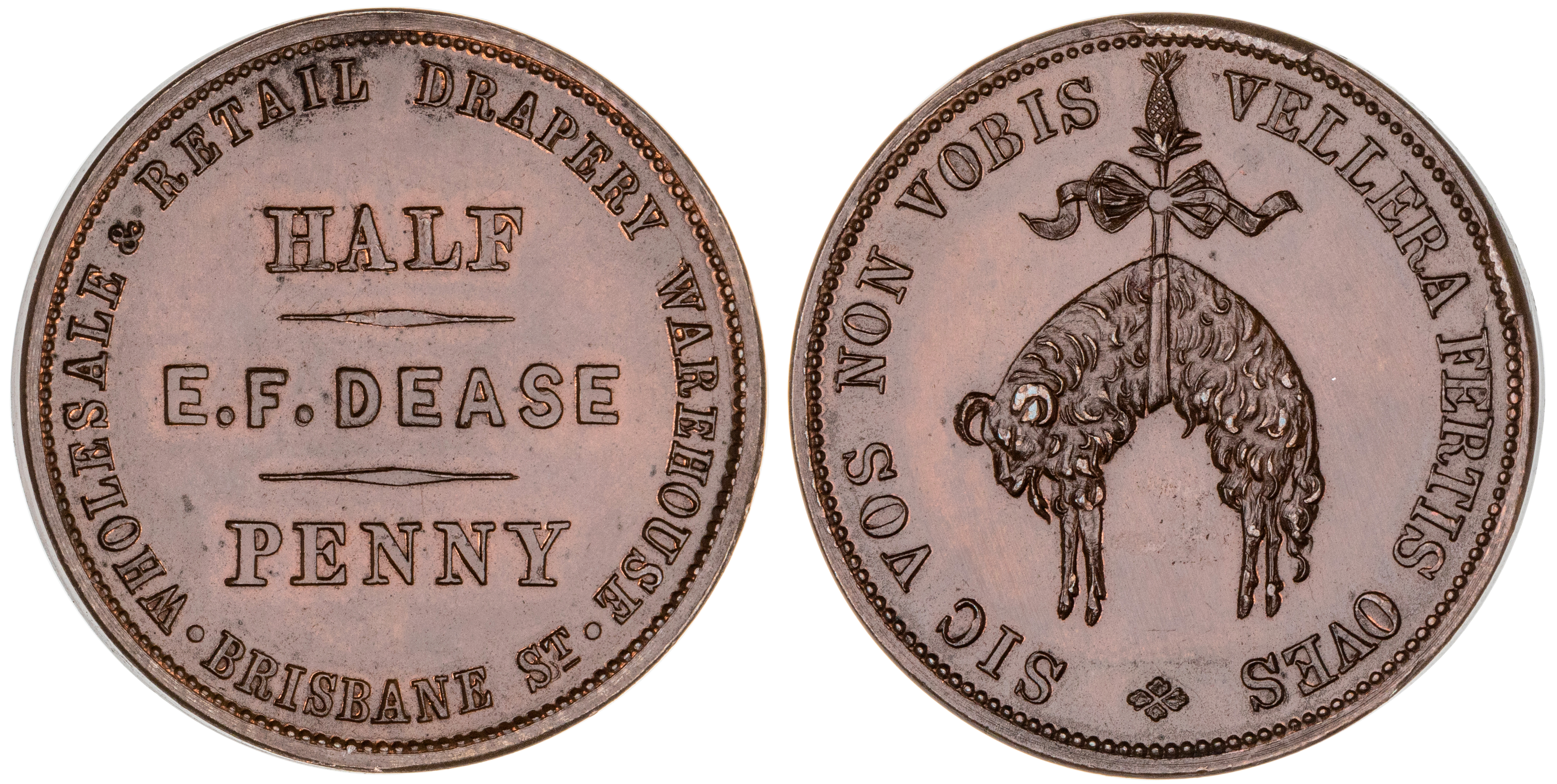 Launceston, Tasmania, E.F. Dease, Halfpenny, FDC