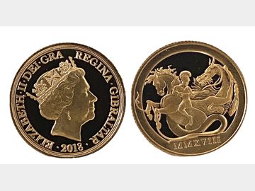 2018 Queen Elizabeth II Gold Gibraltar Sovereign.