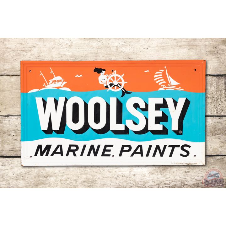 Woolsey Marine Paints Embossed Metal Sign TAC 8.9
