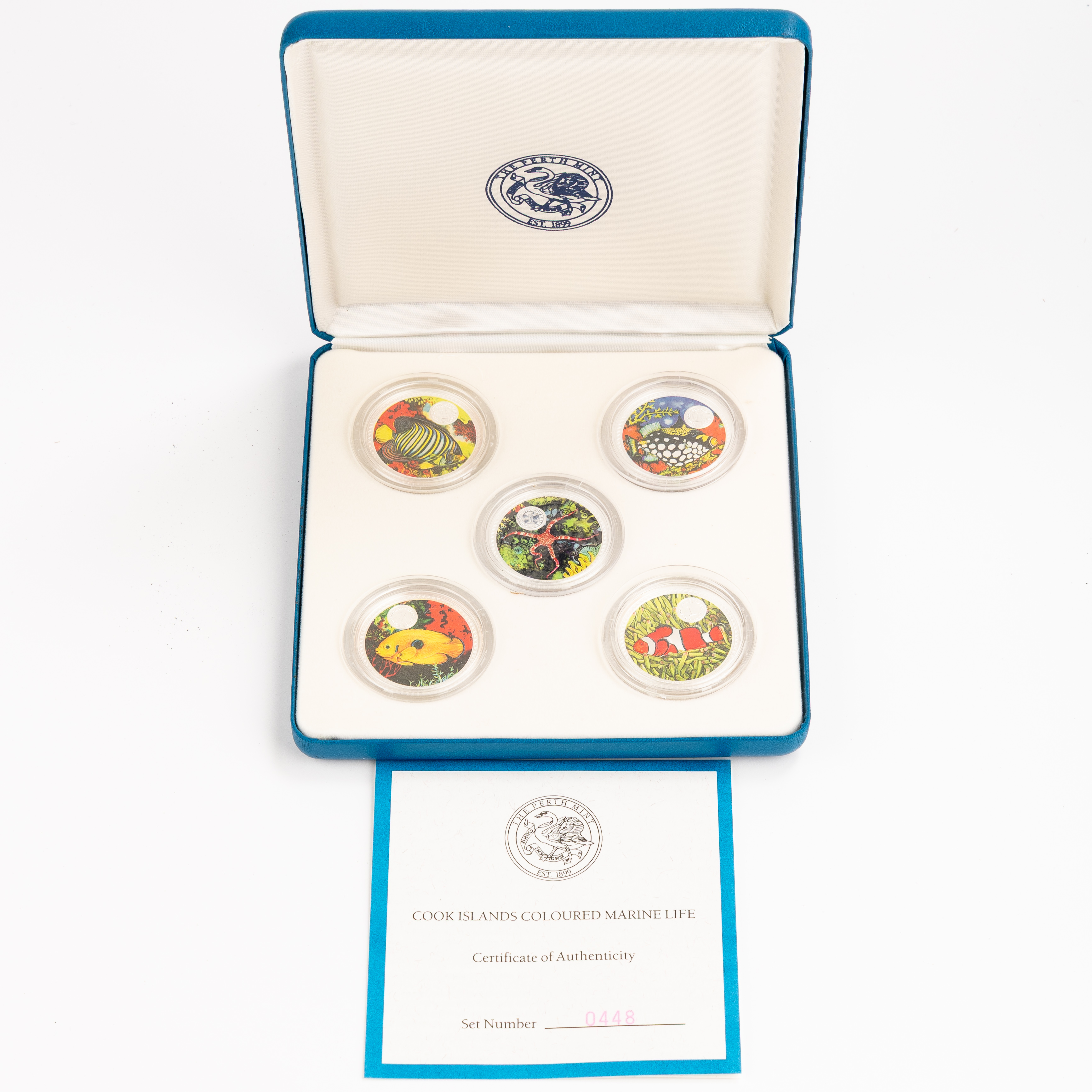 Cook Islands, Elizabeth II, Coloured Marina Life 1oz Silver Proof, One Dollar , 1999, FDC