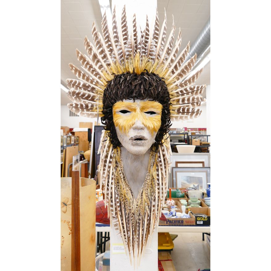 Virgil Walker Feather Wall Mask- 37''
