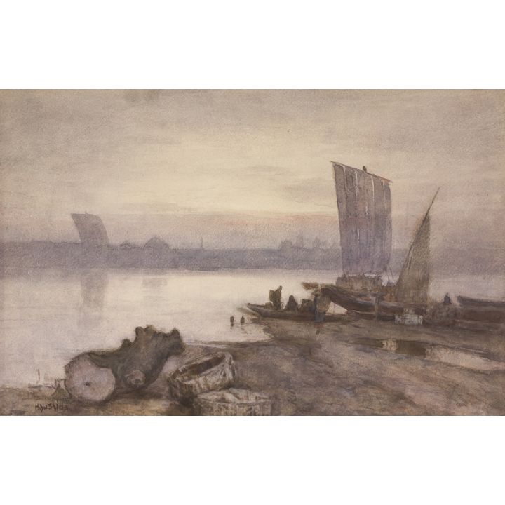 Hiroshi Yoshida ''Morning Mist'' Watercolor