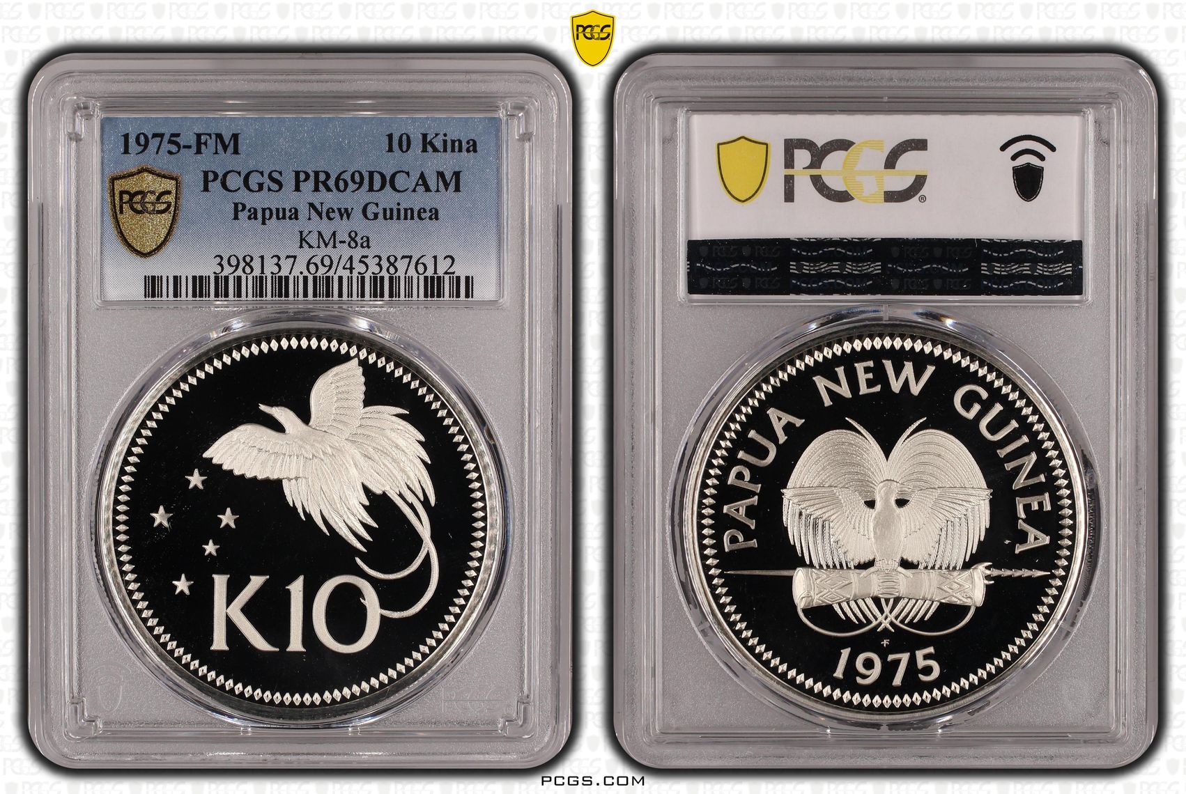 Papua New Guinea, POP 9/0, Ten Kina, 1975-FM, PCGS PR69DCAM
