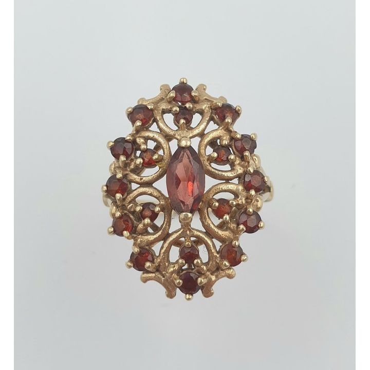 9ct Y/G Garnet Ring