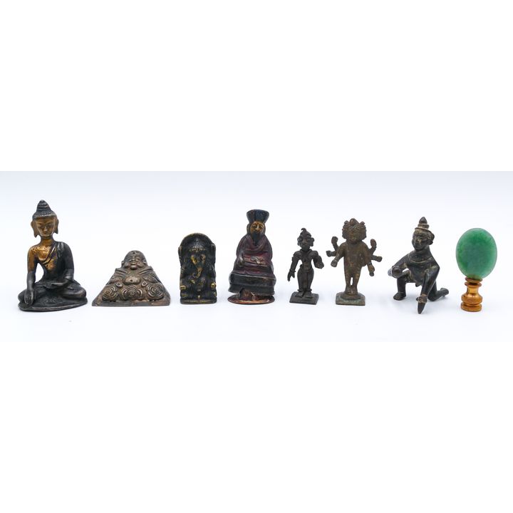 Box Old Indian & SE Asian Bronze Small Deities