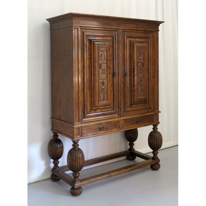 DUTCH WALNUT CABINET ON STAND
