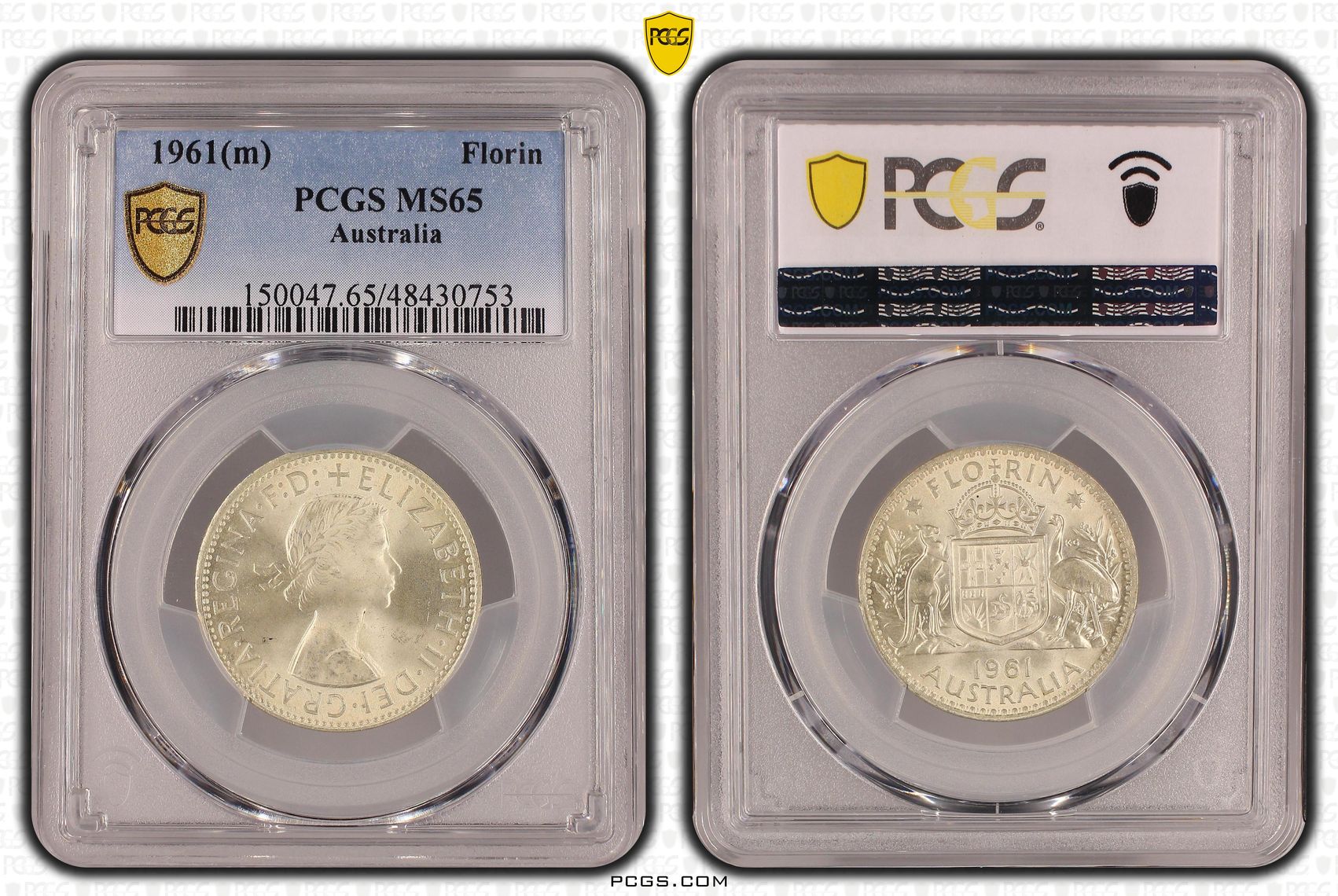 Elizabeth II, Florin, 1961(m), PCGS MS65