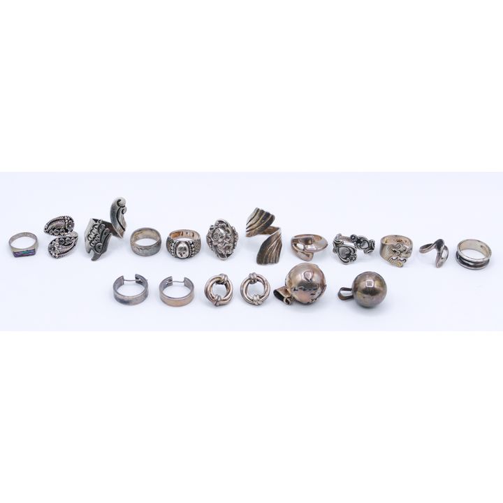 Box Sterling Rings, Earrings & Pendants - 117 Grams TW