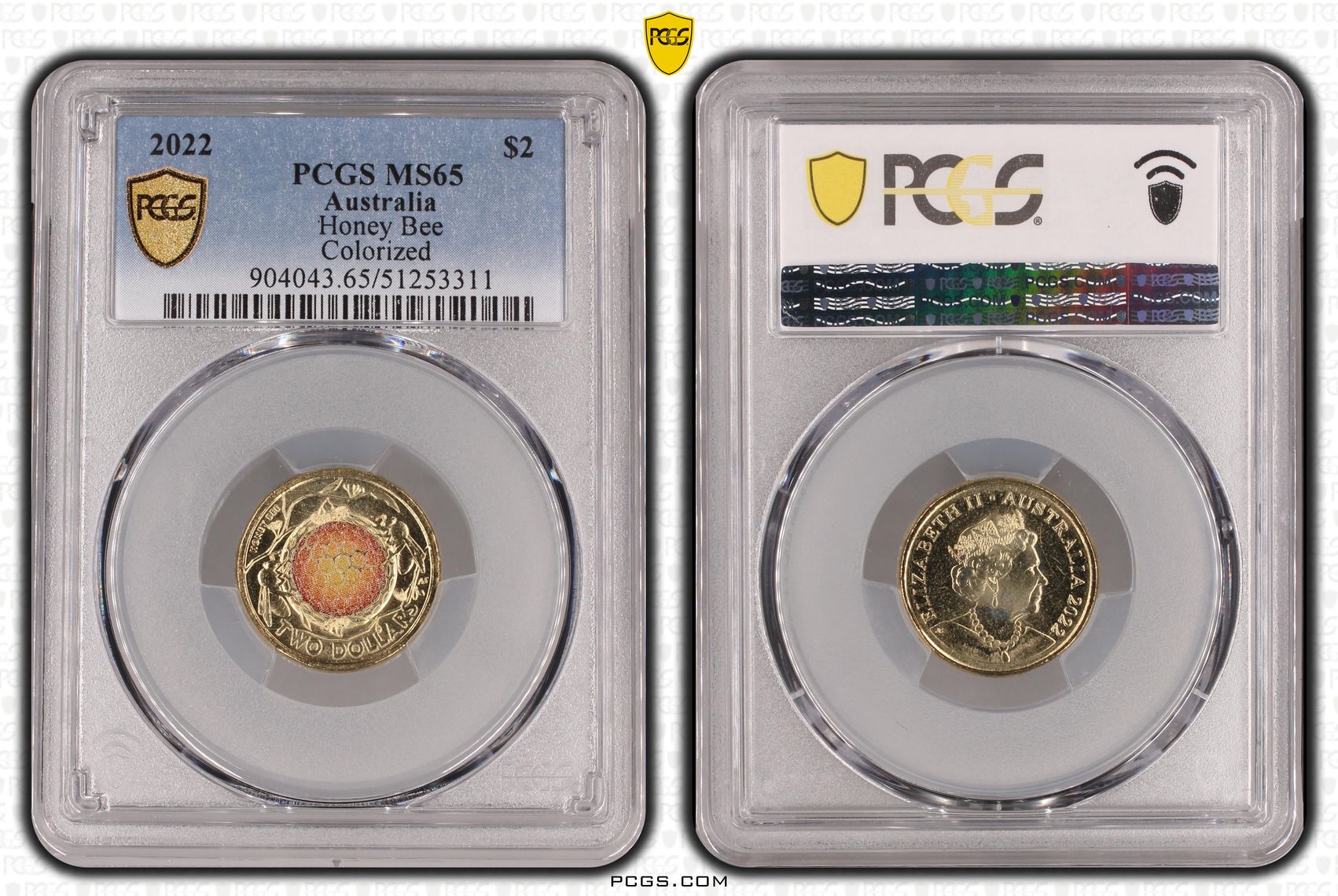 Honey Bee Colorized, Two Dollar, 2022, PCGS MS65