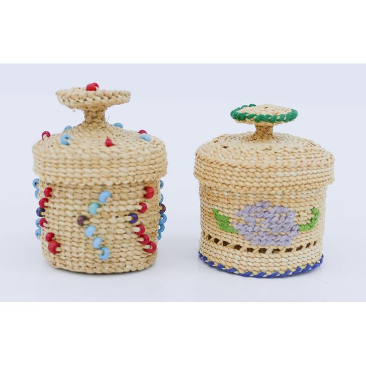 2pc Diane Douglas Willard Haida Miniature Baskets