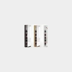 HAZLO 5 SHELVES SHOE STORAGE CABINET WITH FULL LENGTH MIRROR - BLACK
