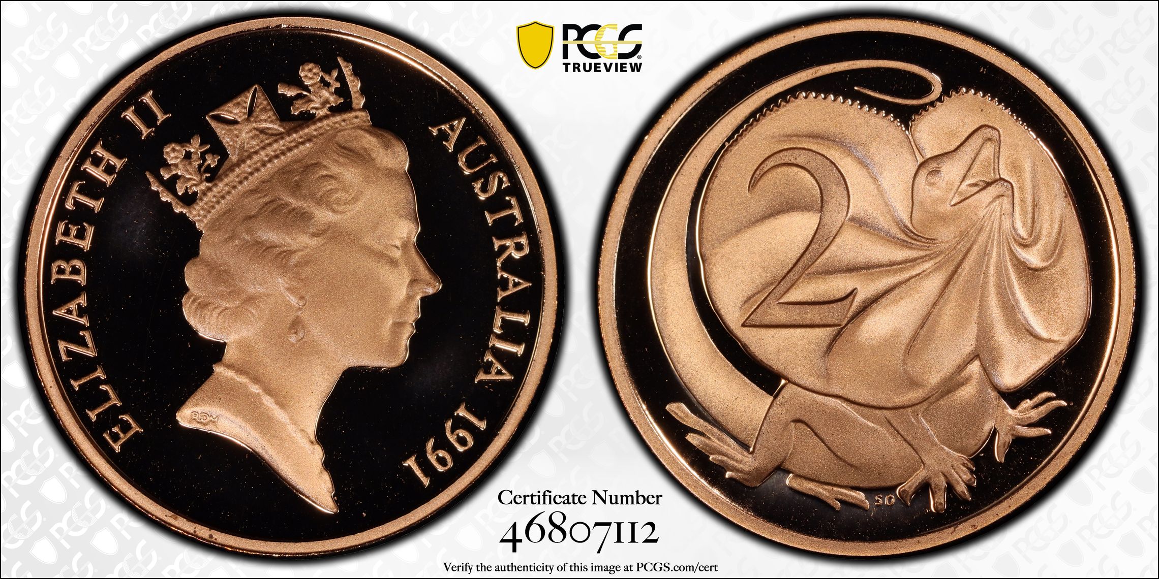 454 · Two Cent, 1991,  PR69DCAM