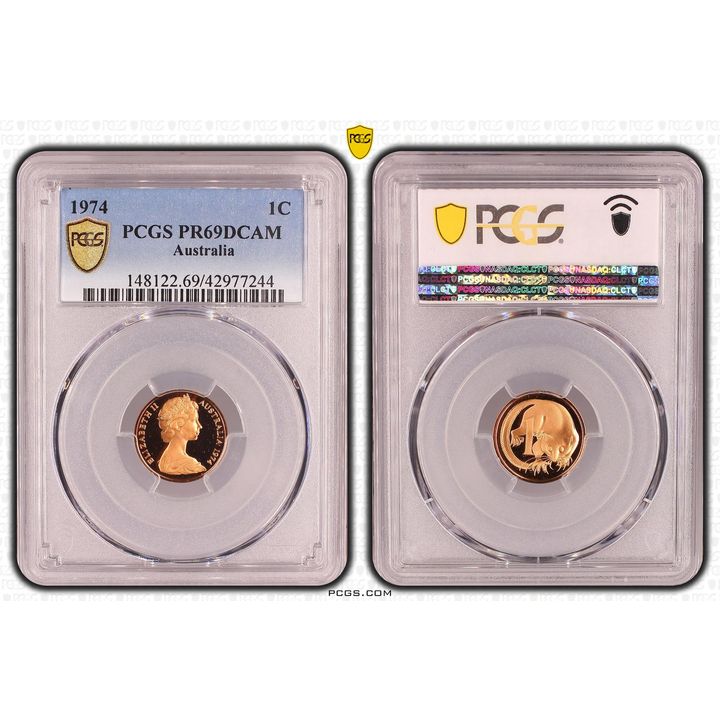 Elizabeth II, One Cent, PR69DCAM , 1974