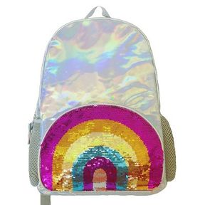 MYSTIC APPAREL 17.5" SHINY SEQUIN KIDS' BACKPACK - IRIDESCENT/RAINBOW
