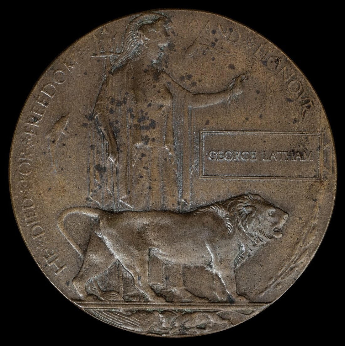 Great War Bronze Memorial Plaque (George Latham), very fine | Spink