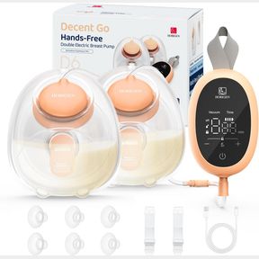 D6 HANDS FREE PORTABLE BREAST PUMP, LOW NOISE PORTABLE BREAST PUMP WITH 3 MODES & 9 LEVELS, STRONG SUCTION DISCRETE ELECTRIC PUMP,