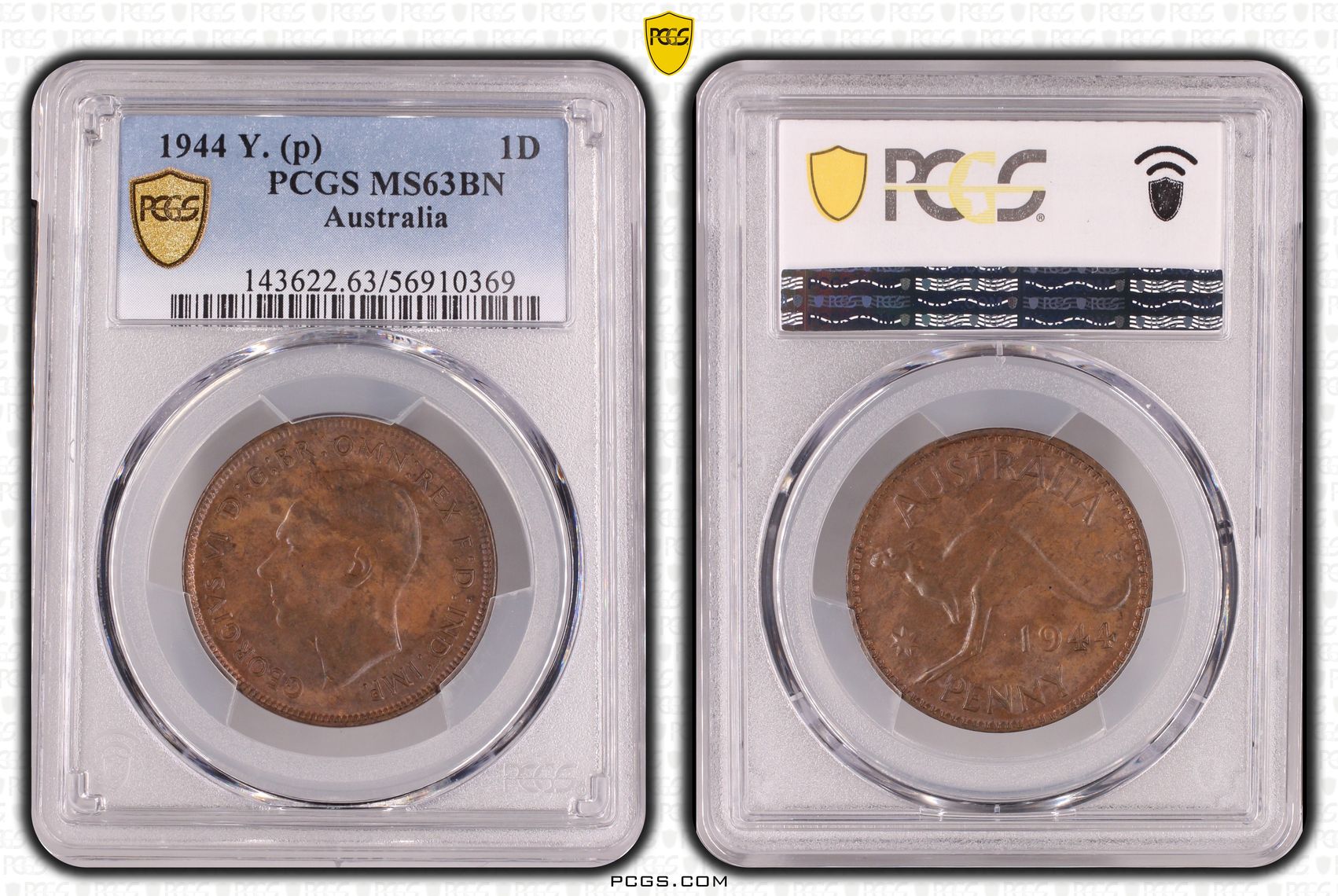 68 · Penny, 1944, PCGS MS63BN