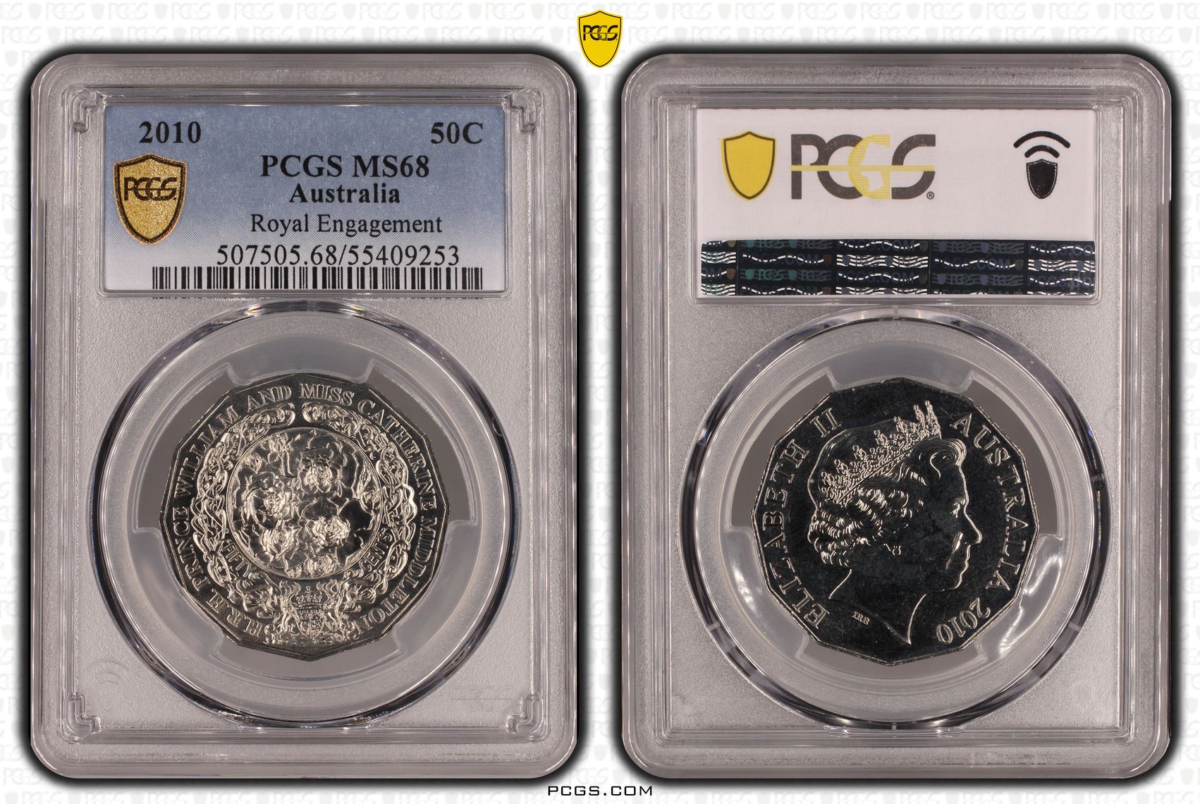 Royal Engagement, Fifty Cent, 2010, PCGS MS68