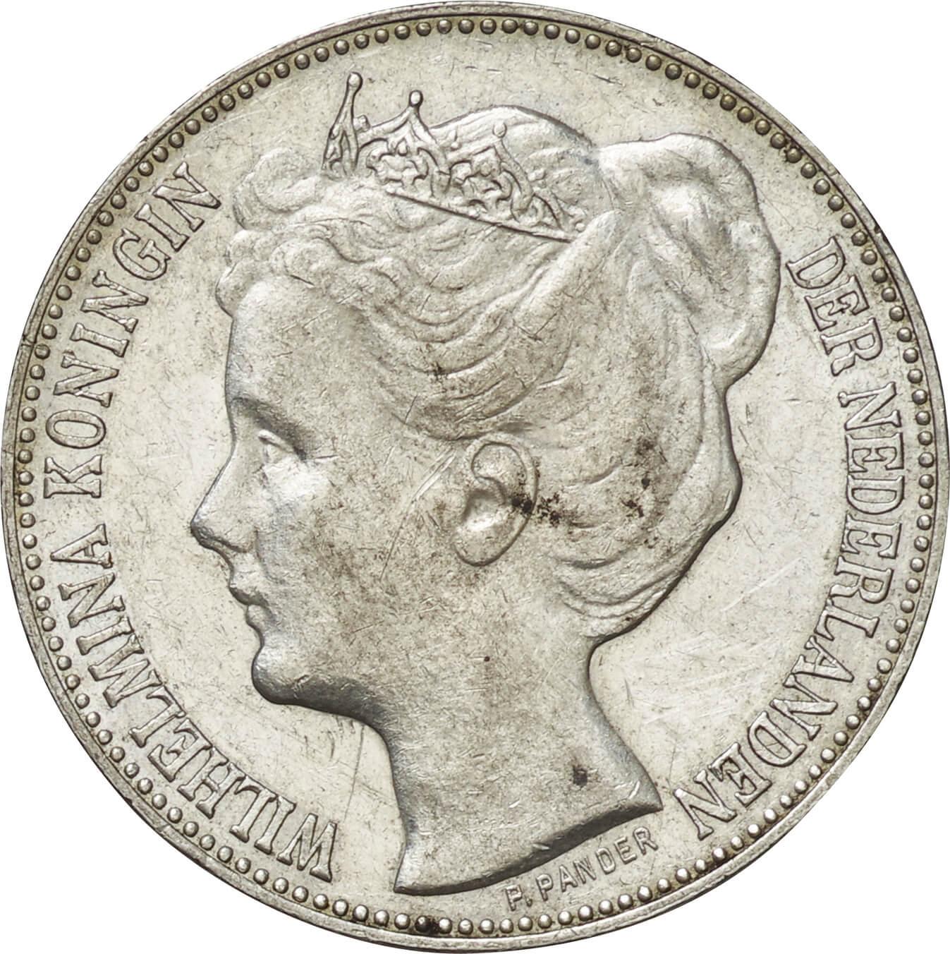（古1053）1905年 オランダ　1グルデン銀貨❗美術品・アンティーク・コレクション