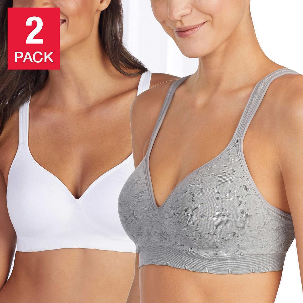 CAROLE HOCHMAN Seamless Comfort Bra Wire Free Molded Cups Comfort Straps (2  Pack) : : Clothing, Shoes & Accessories
