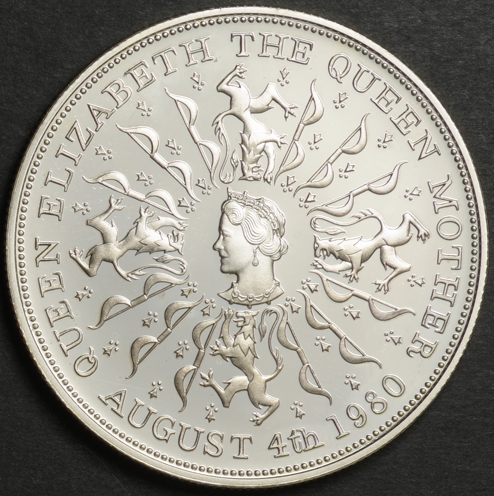 英国/GB エリザベス皇太后生誕80周年 25ペンス銀貨 1980年 KM921a | Taisei Auction - 硬貨