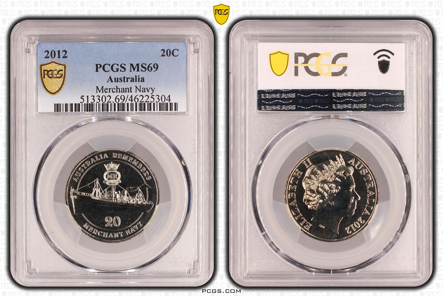 Merchant Navy, Twenty Cent, 2012, PCGS MS69