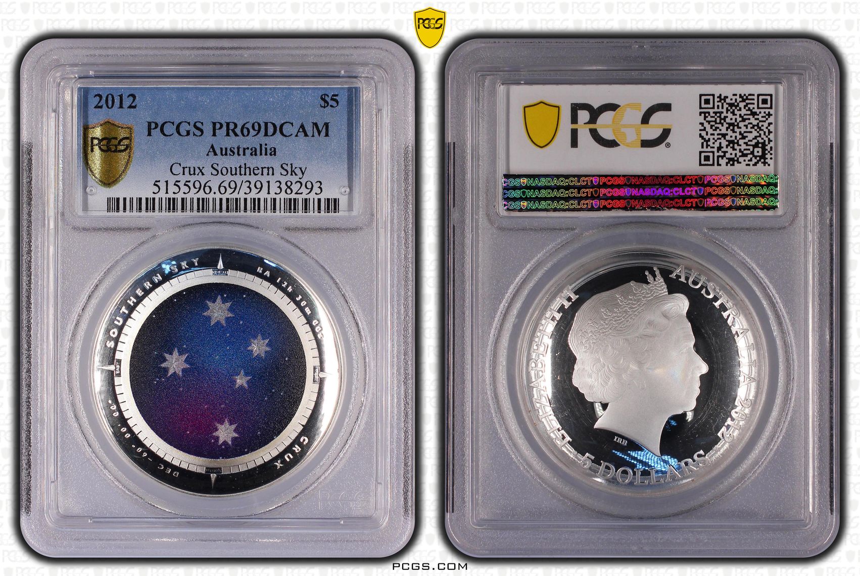 2012 Australia Five Dollar, $5 Silver Crux Southern Sky PCGS - PR69DCAM -293