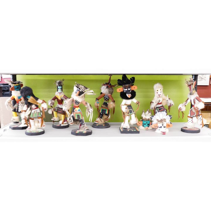 8pc SW Kachina Dolls signed Kochada- 14'' approx