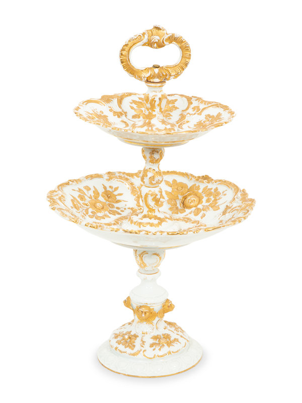 A Meissen Porcelain Dessert Stand and Serving Tray