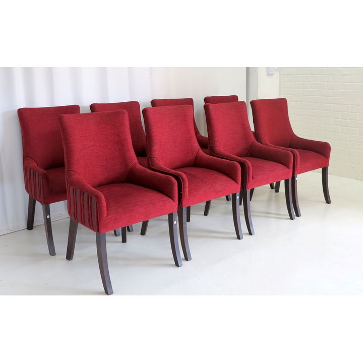 SET OF 8 UPHOLSTERED DINING CHAIRS