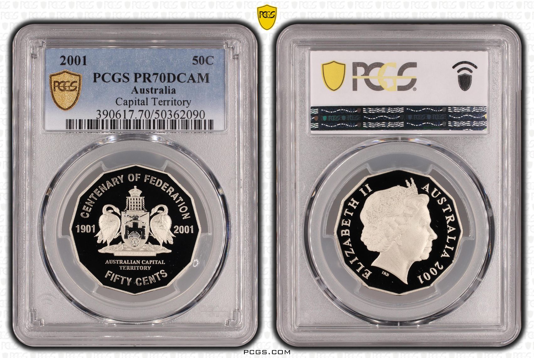 Capital Territory, Fifty Cent, 2001, PCGS PR70DCAM