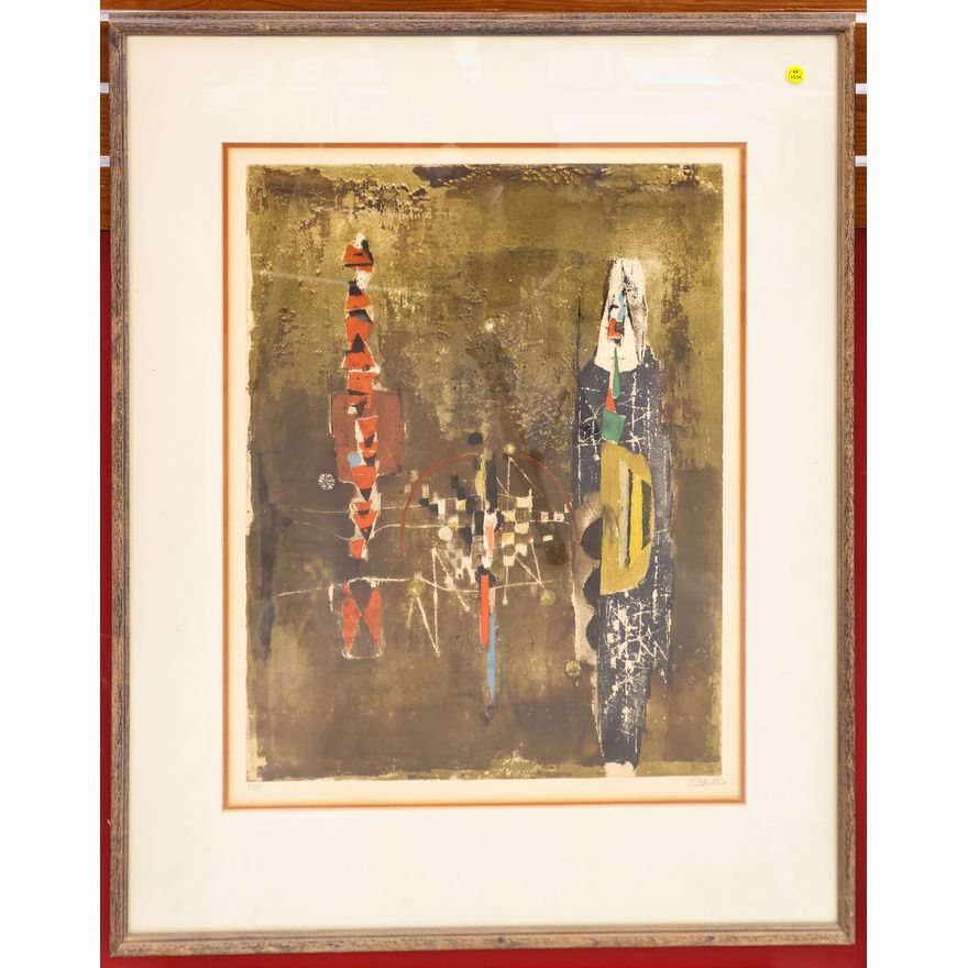 Johnny Friedlaender S/N Abstract Etching Framed 38''x29.5''