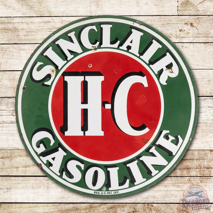 42" Sinclair HC Gasoline Double Sided Porcelain Sign