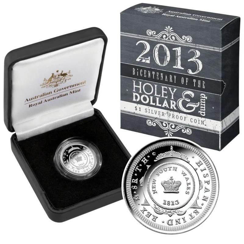 2013 RAM Silver $1 Holey Dollar & Dump Box Coin