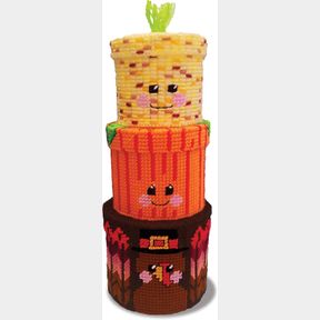 BY THE YARD DESIGN WORKS CRAFTS HARVEST NESTING BOXES PLASTIC CANVAS KIT