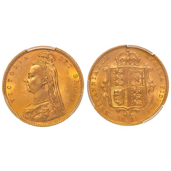 Victoria, Half Sovereign, 1891-S, PCGS MS 61