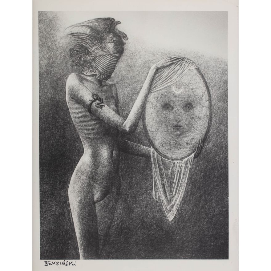 Zdzisław Beksiński | Bez tytułu (kobieta z lustrem)