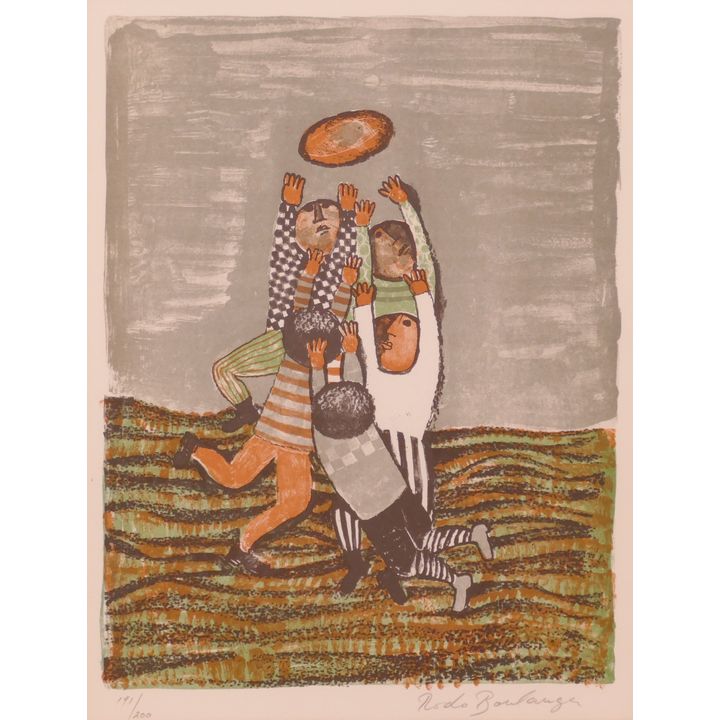 Graciela Boulanger 'Football' S/N Lithograph Framed- 20x16''