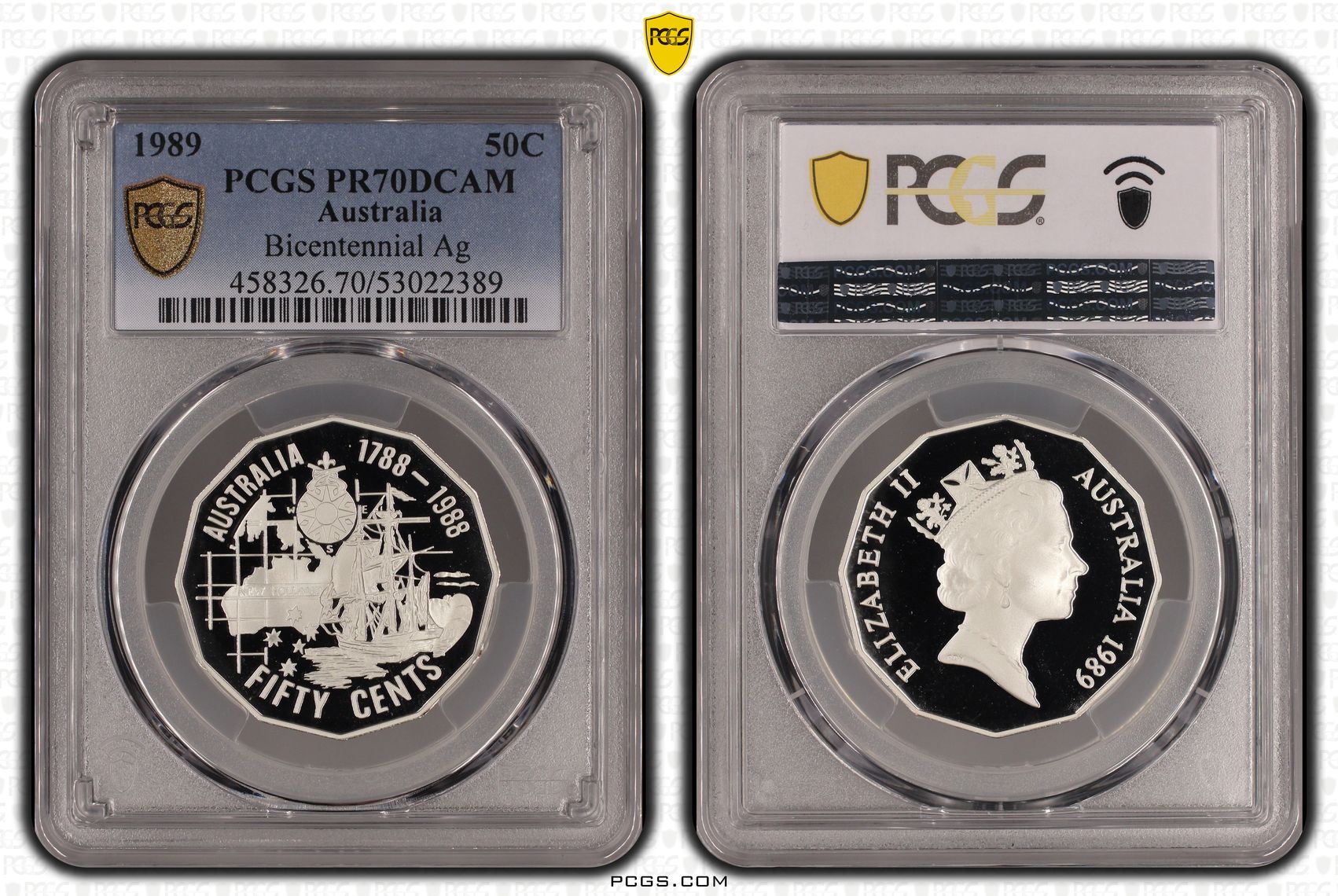 Bicentennial Silver, Fifty Cents, 1989, PCGS PR70DCAM