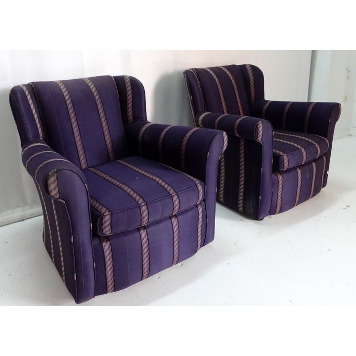 PAIR OF UPHOLSTERED ARMCHAIRS
