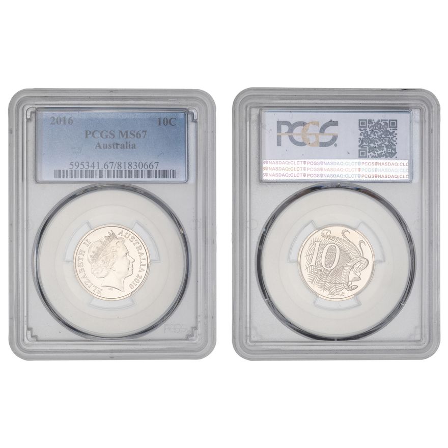 Elizabeth II, Ten Cent, 2016, PCGS MS67