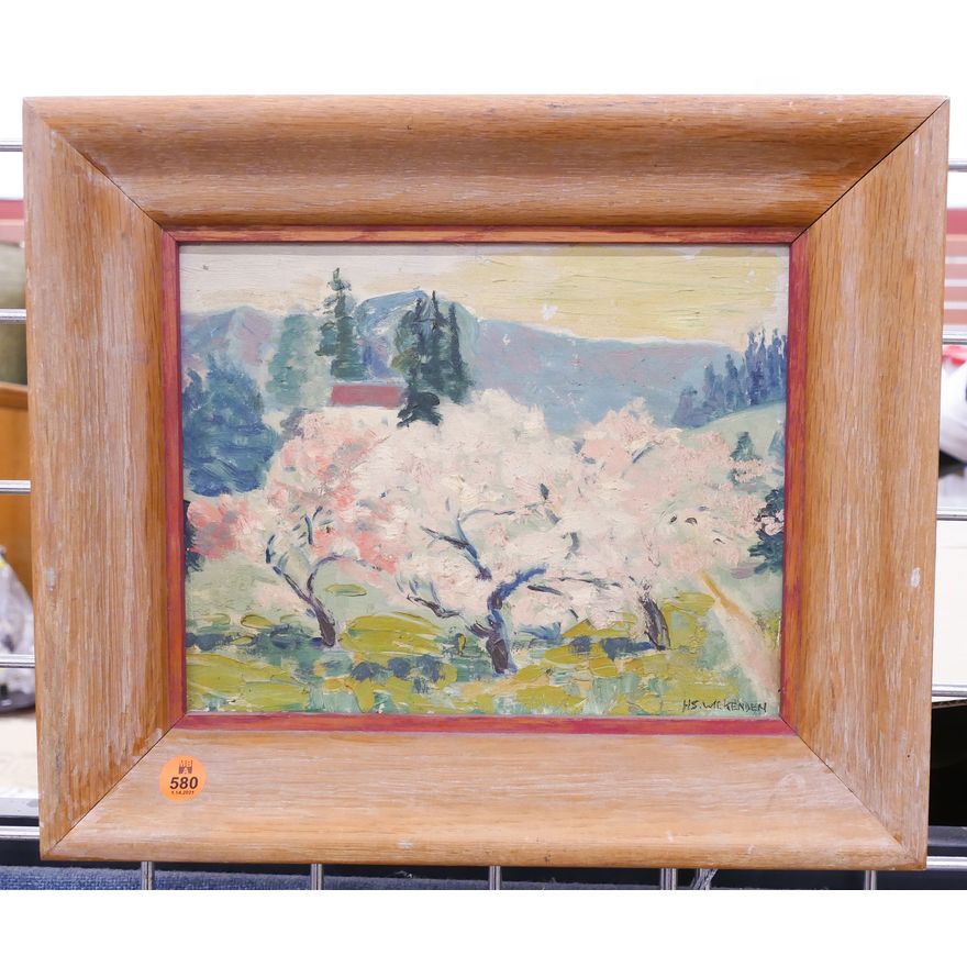 H.S. Wickenden Impressionist Landscape Small Oil Painting Framed- 12x14''