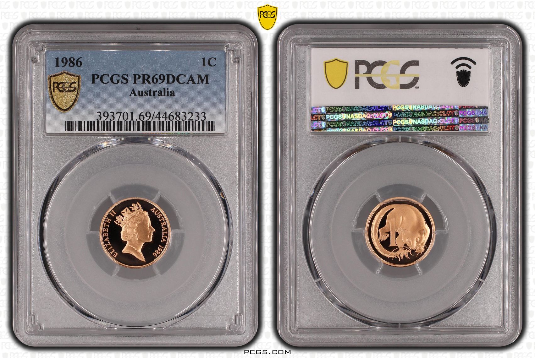 One Cent, 1986, Pcgs Pr69dcam