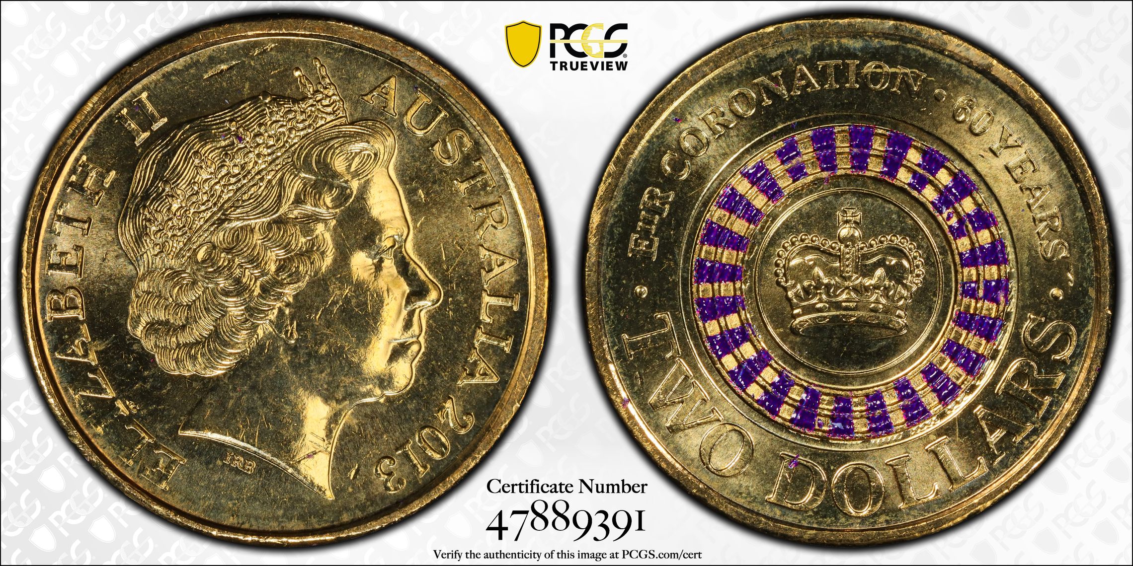 Coronation Colorized, Two Dollar, 2013, PCGS MS64