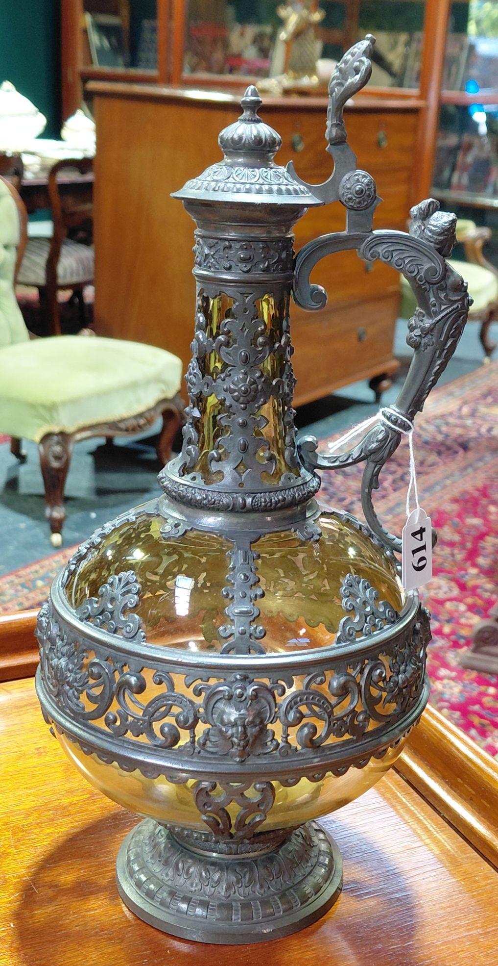 614 · 19TH CENTURY CLARET JUG