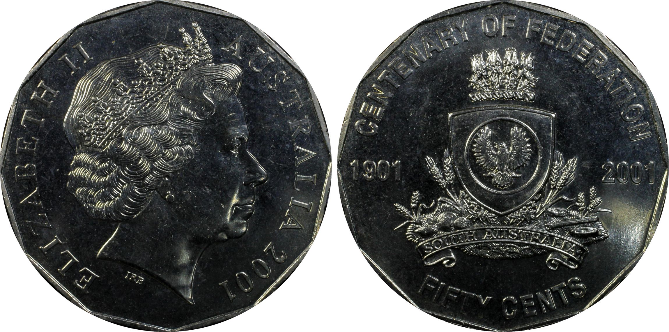 South Australia , Fifty Cent, 2001, PCGS MS67